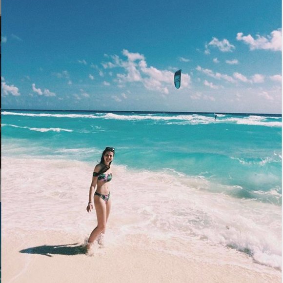 KENDALL+KYLIE Topshop Palm Print Bardot Bikini - Picture 4 of 9